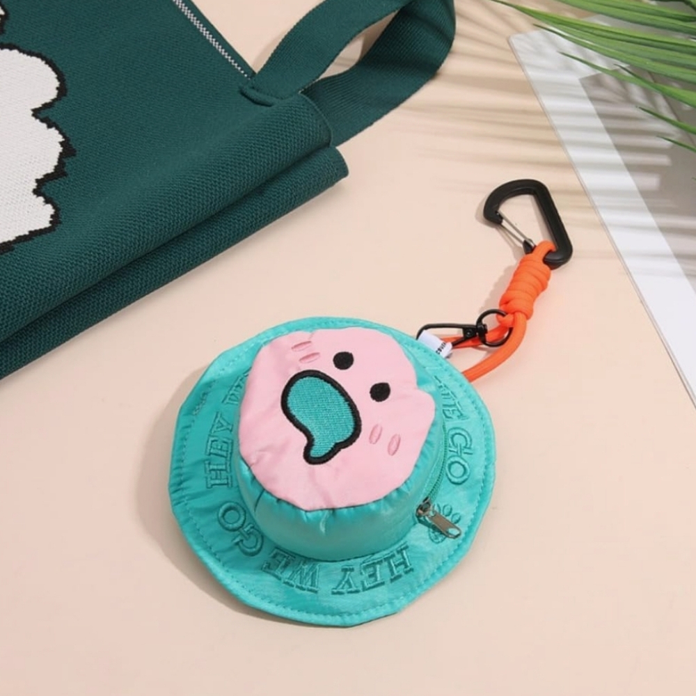 Embroidered Mini Hat Bag Keychain NWOT